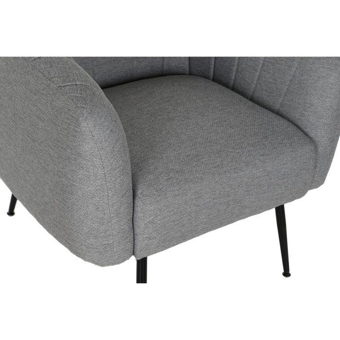 Sillón DKD Home Decor Negro Gris Espuma Madera Metal 81 x 75 x 73 cm 6