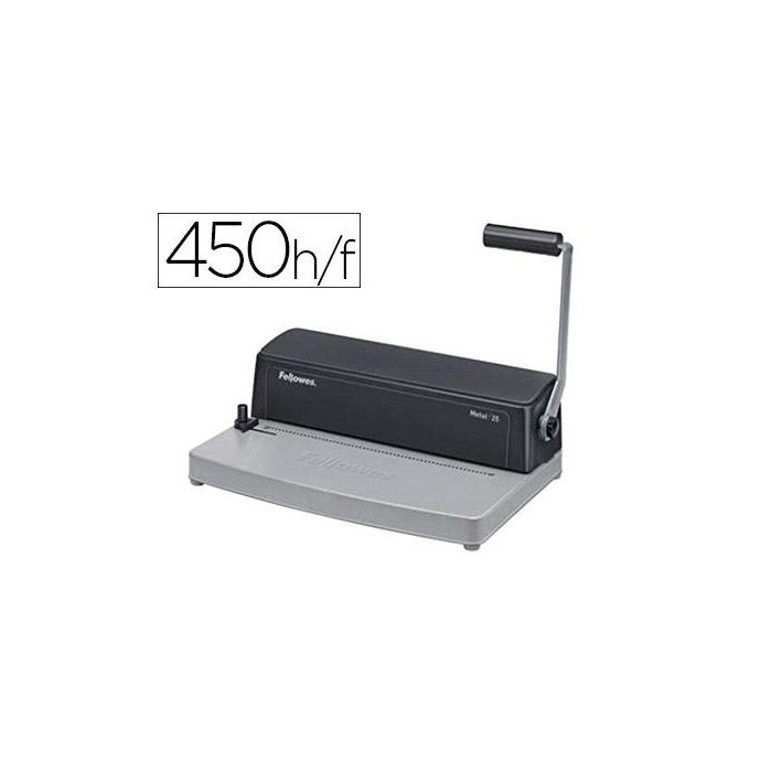 Fellowes Metal 25 Click binding machine 450 hojas Negro, Gris