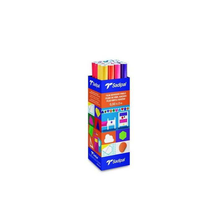 Plastico Adhesivo Sadipal Pp 70Μ Rollo 0,50 X 2 M Glossy Expositor De 24 (2 X Color)