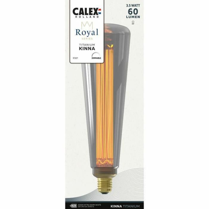 Bombilla LED E27 - CALEX - ROYAL KINNA - 3,5 W - 60 lm - 2000 K - Intensidad variable - Titanio 4