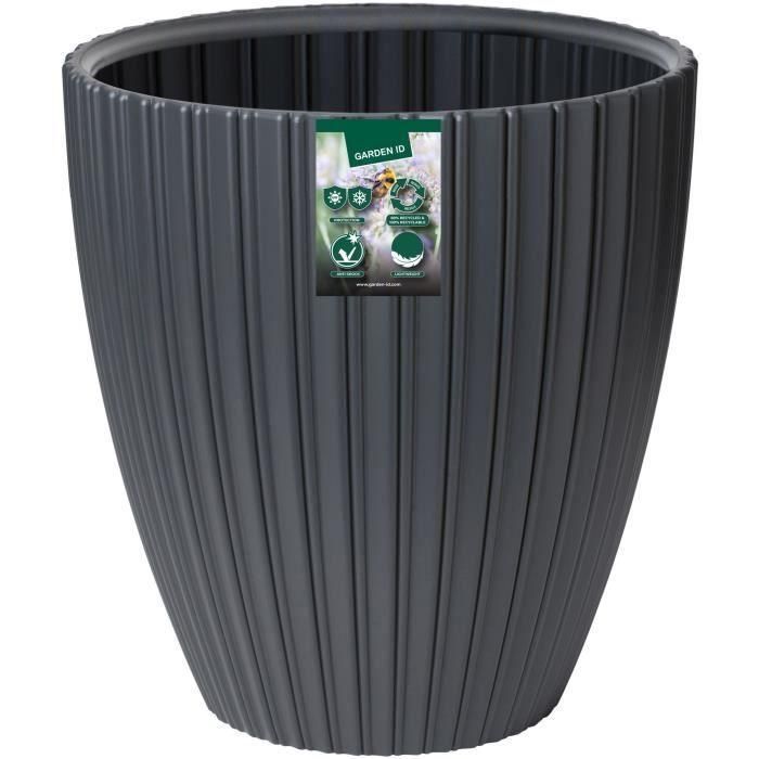 Maceta - Garden ID - Fancy - 40 x 42 cm - Para jardín, balcones o interiores - Antracita 1