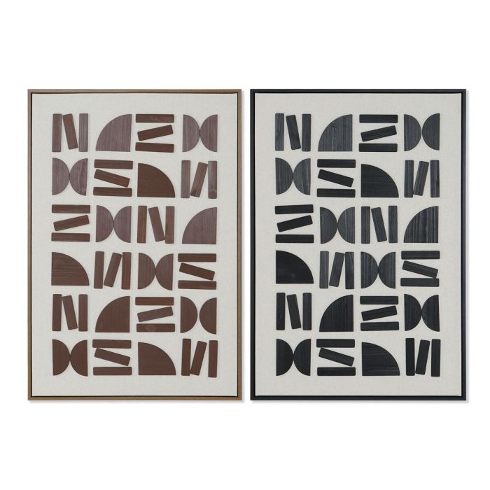DKD Home Decor Cuadro Moderno Abstracto de Lienzo y MDF, Marrón y Negro, 93x63 cm con 3.8 cm de Fondo (2 Unidades) DKD Home Decor Cuadro Moderno Abstracto de Lienzo y MDF, Marrón y Negro, 93x63 cm con 3.8 cm de Fondo (2 Unidades)