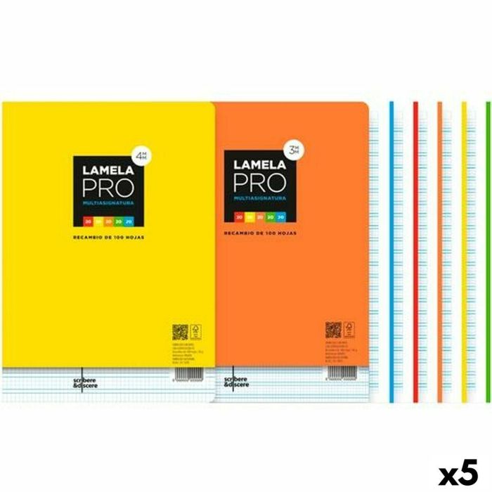 Hojas de repuesto Lamela Multicolor A4 100 Hojas 3 mm (5 Unidades) 0 Hojas de repuesto Lamela Multicolor A4 100 Hojas 3 mm (5 Unidades) 0