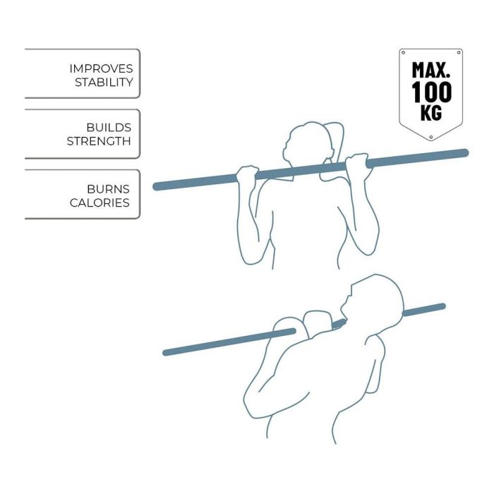 Umbro Barra para dominadas ajustable 62-100 cm, carga máxima 100 kg 1
