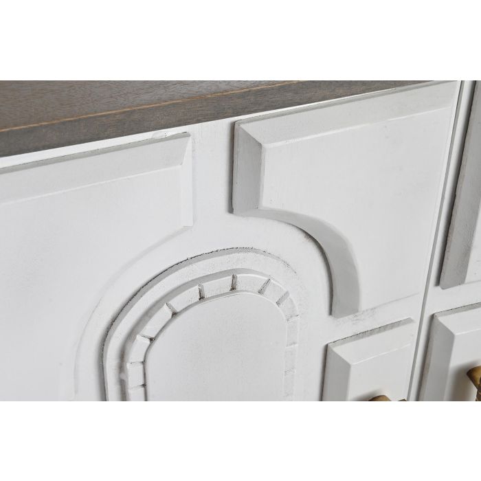 DKD Home Decor Buffet Blanco Dorado Madera Mango y Metal, 152x43x84 cm, 4 Puertas, 2 Estanterías, Hecho a Mano y Desmontable 9