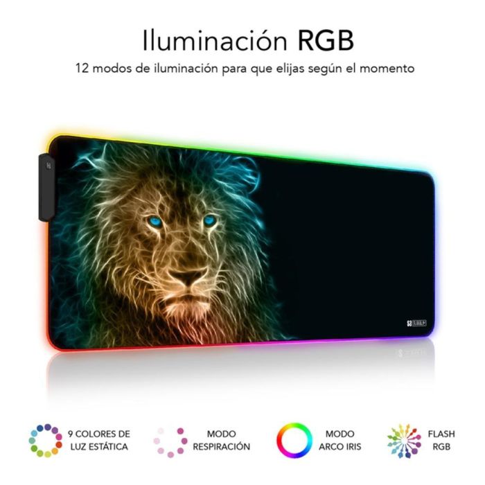 SUBBLIM Alfombrilla/Tapete Ratón con Luz LED RGB 9 colores Extra Grande León 1 SUBBLIM Alfombrilla/Tapete Ratón con Luz LED RGB 9 colores Extra Grande León 1