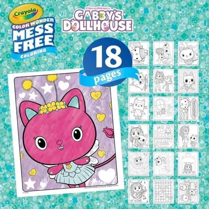Crayola 75-2861 Color Wonder La Casa de Gabby: Colorear Sin Manchas, Tinta Invisible, 18 Páginas y 4 Rotuladores con Dibujos Secretos 3