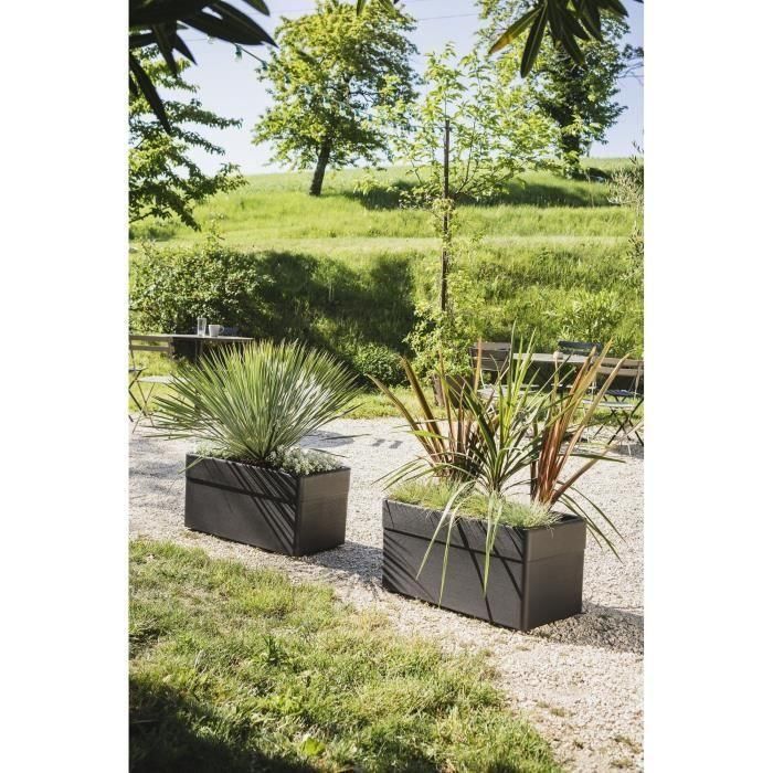 Jardinera - CAREL - Gris antracita - 63 L - 78 x 39 x H.39 cm - EDA - Con ruedas - Para exterior o interior 4 Jardinera - CAREL - Gris antracita - 63 L - 78 x 39 x H.39 cm - EDA - Con ruedas - Para exterior o interior 4