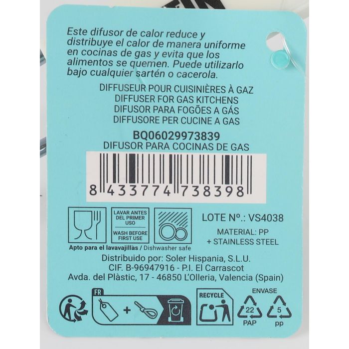 Difusor para cocinas de gas Quttin (12 Unidades) 5 Difusor para cocinas de gas Quttin (12 Unidades) 5