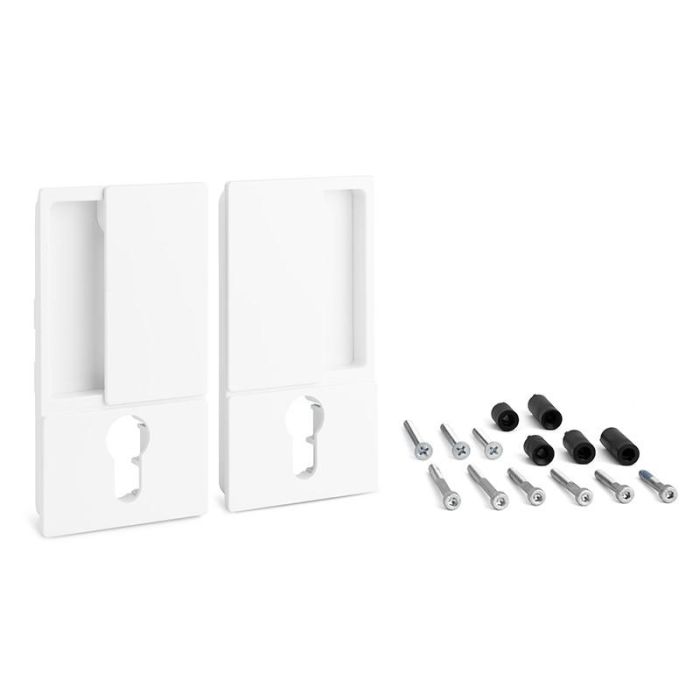 CERRAD/PICAP. MAGNETICOS Manilla Wave Enrasada para Puerta Batiente Interior con Cerradura Cilíndrica Blanco Mate