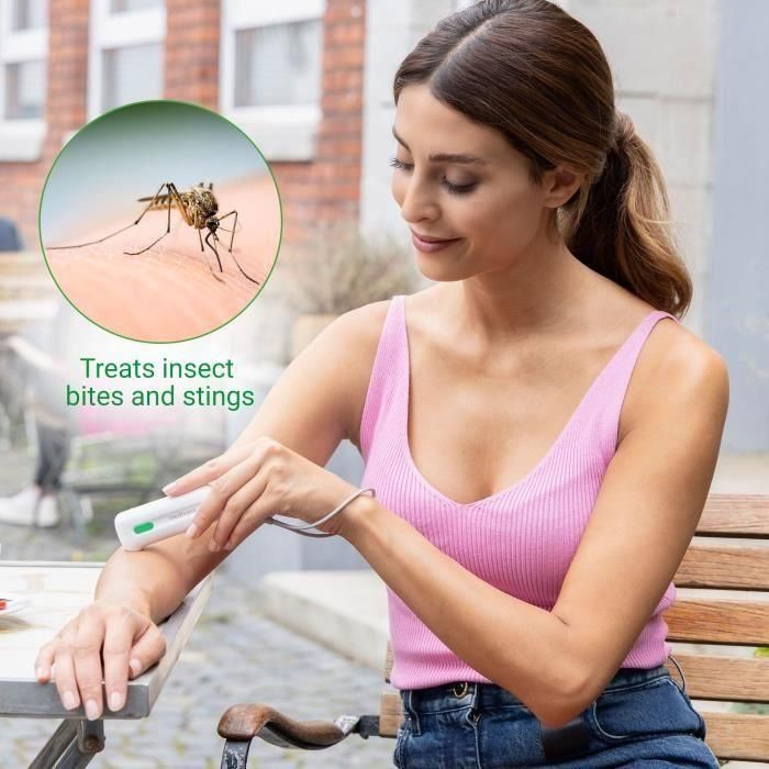 Medisana IB 100 Dispositivo Alivio Picaduras Insectos, Sin Químicos, Piel Sensible y Normal, Placa Cerámica Rápida, Certificado Médico, 3 Años Garantía 1