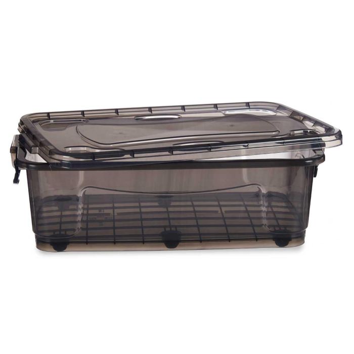 Kipit Bajo Cama 6 Ruedas de Plástico Antracita de 30L - Caja Organizadora para Almacenamiento Espacioso 40x20.5x63 cm (6 Unidades) 2 Kipit Bajo Cama 6 Ruedas de Plástico Antracita de 30L - Caja Organizadora para Almacenamiento Espacioso 40x20.5x63 cm (6 Unidades) 2
