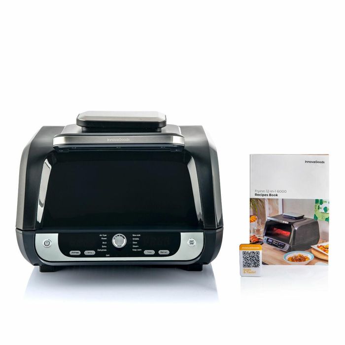 Freidora de Aire con Grill, Accesorios y Recetario InnovaGoods Fryinn 12-in-1 6000 Negro Acero 3400 W 6 L 3 Freidora de Aire con Grill, Accesorios y Recetario InnovaGoods Fryinn 12-in-1 6000 Negro Acero 3400 W 6 L 3