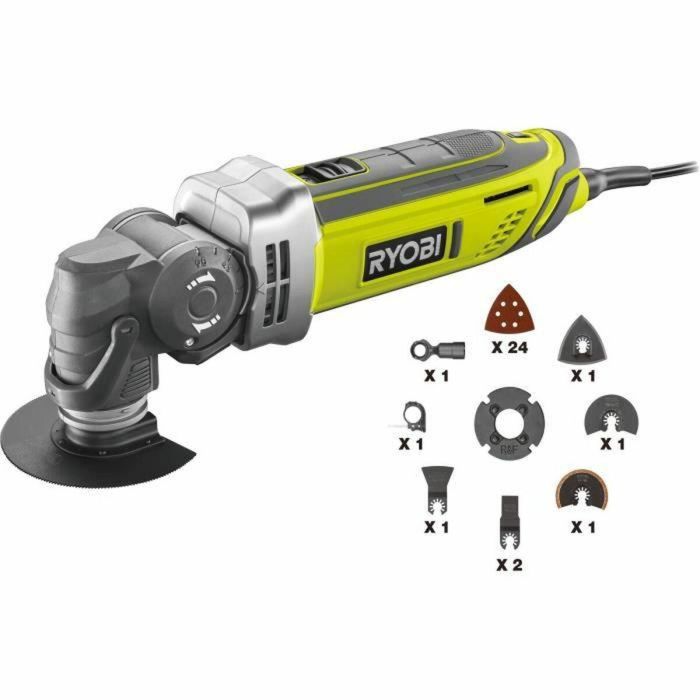 RYOBI Multitool 300W Cabezal giratorio + 2 cuchillas 4