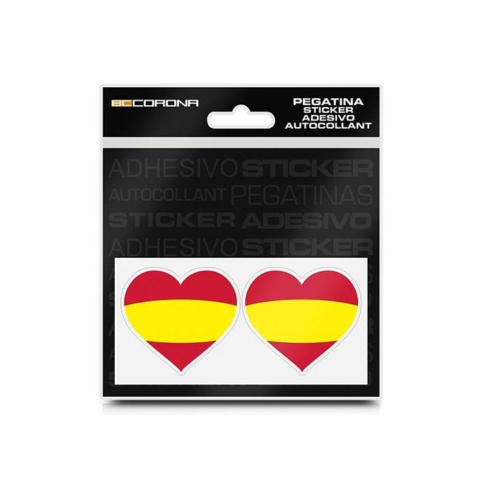 Pegatinas Bandera España (2 uds) Corazón 2 Pegatinas Bandera España (2 uds) Corazón 2