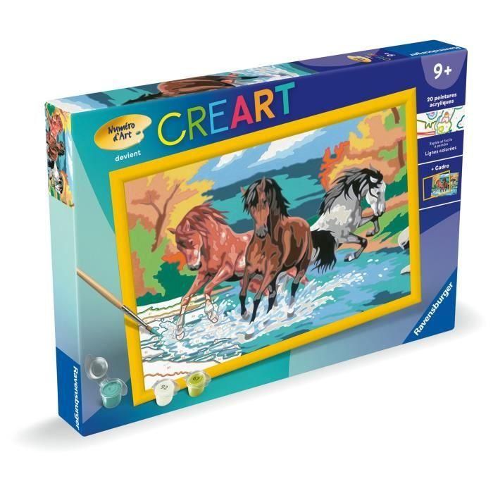 CreArt Kids - Manada de caballos (31 x 21 cm), kit para pintar por números, 9 años en adelante, 25846, Ravensburger 4 CreArt Kids - Manada de caballos (31 x 21 cm), kit para pintar por números, 9 años en adelante, 25846, Ravensburger 4