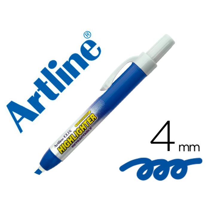 Rotulador Artline Clix Fluorescente Ek-63 Azul Punta Biselada 4 mm 12 unidades