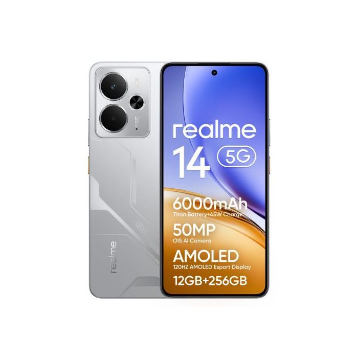 realme 14 16,9 cm (6.67") Android 15 5G 12 GB 256 GB 6000 mAh Plata 8 realme 14 16,9 cm (6.67") Android 15 5G 12 GB 256 GB 6000 mAh Plata 8