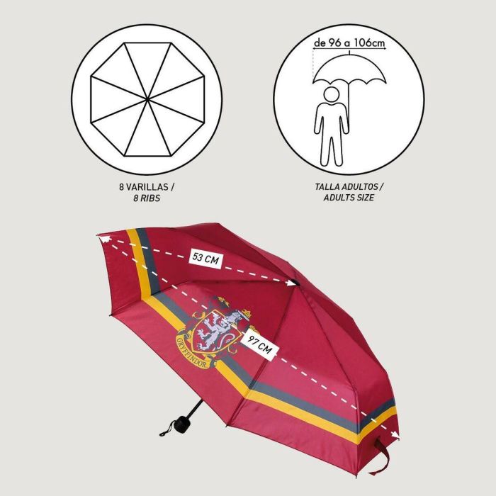 Paraguas manual plegable harry potter gryffindor t53c:53 cm 2 Paraguas manual plegable harry potter gryffindor t53c:53 cm 2