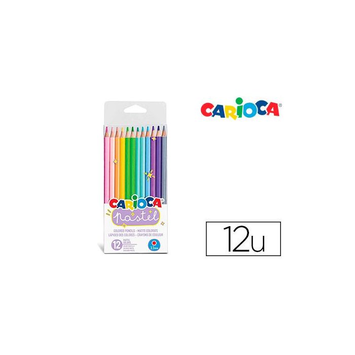 Carioca Lápices De Colores Pastel Surtidos Estuche 12 Ud