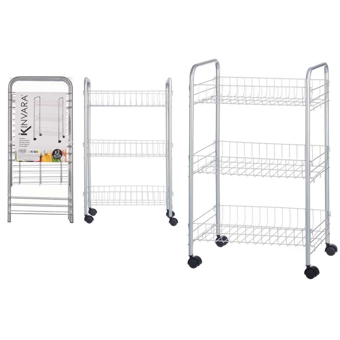 Verdulero 3 Pisos Metalico Ruedas Kinvara 26X56CM (4 Unidades) Verdulero 3 Pisos Metalico Ruedas Kinvara 26X56CM (4 Unidades)