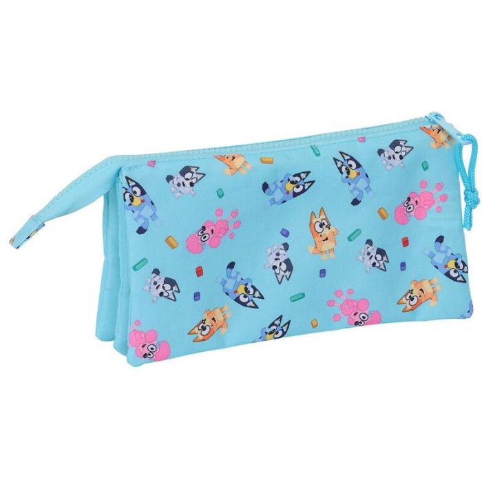 Safta Estuche Portatodo Escolar Bluey Triple, con 3 Compartimentos con Cierre de Cremallera y Medidas 120x220x30 mm 1 Safta Estuche Portatodo Escolar Bluey Triple, con 3 Compartimentos con Cierre de Cremallera y Medidas 120x220x30 mm 1