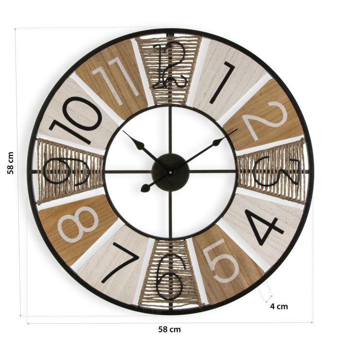 Reloj Pared Madera 58 Cm Versa 4 Reloj Pared Madera 58 Cm Versa 4