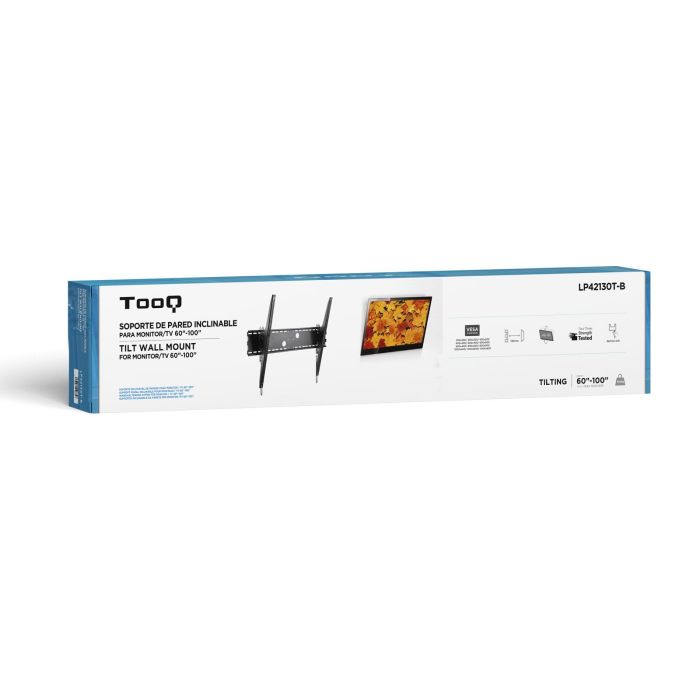 TooQ LP42130T-B Soporte de Pared Fijo Inclinable para TV 60-100" hasta 130kg. Ángulo ±15°, Negro, 130mm, Curvas. 6 TooQ LP42130T-B Soporte de Pared Fijo Inclinable para TV 60-100" hasta 130kg. Ángulo ±15°, Negro, 130mm, Curvas. 6