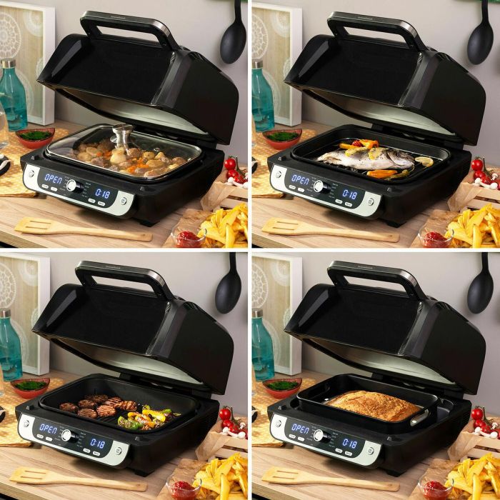 Freidora de Aire con Grill, Accesorios y Recetario InnovaGoods Fryinn 12-in-1 6000 Negro Acero 3400 W 6 L 13 Freidora de Aire con Grill, Accesorios y Recetario InnovaGoods Fryinn 12-in-1 6000 Negro Acero 3400 W 6 L 13