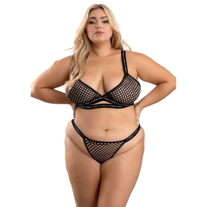 Conjunto de Lencería Fantasy Lingerie Negro (Queen size) (Queen) 6 Conjunto de Lencería Fantasy Lingerie Negro (Queen size) (Queen) 6