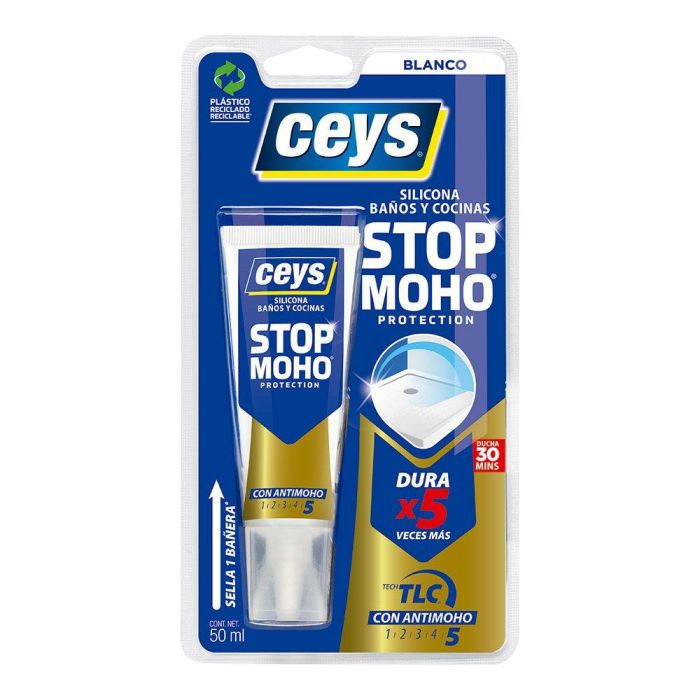 Ceys Silicona Stop Moho Blanco 50 ml Antimoho Dura 5 Veces Mas Ceys Silicona Stop Moho Blanco 50 ml Antimoho Dura 5 Veces Mas