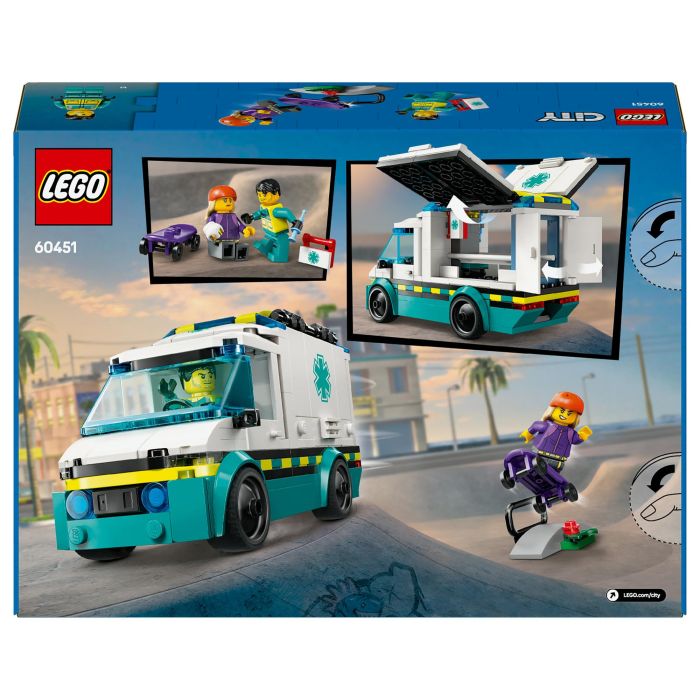 LEGO 60451 Ambulancia de Emergencias, Juego Construcción, 184 Piezas, 5+ Años