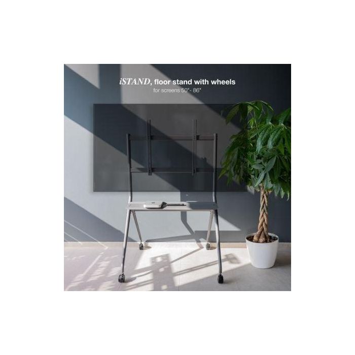 TooQ FS20205M-B Soporte de Suelo con Ruedas para TV 50-86" hasta 120kg, Aluminio/Acero Gris, Bandeja, Gestión de Cables 4 TooQ FS20205M-B Soporte de Suelo con Ruedas para TV 50-86" hasta 120kg, Aluminio/Acero Gris, Bandeja, Gestión de Cables 4