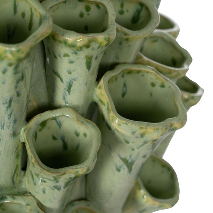 Jarrón Verde Cerámica Decoración 28,50 X 27,50 X 46,50 cm