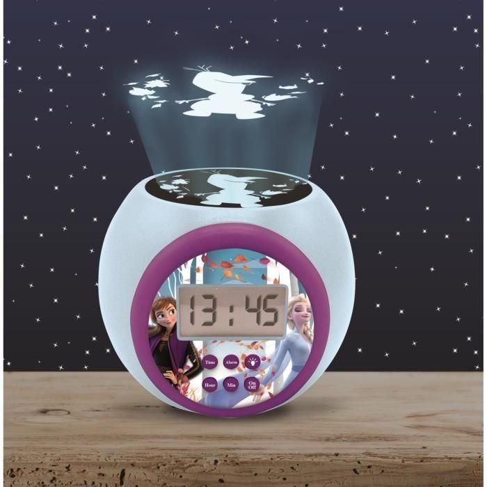 Lexibook Rl977Fz Reloj Despertador Infantil Proyector con Luz Nocturna de 3 Colores Frozen 2