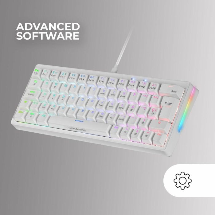 Teclado Gaming Mars Gaming MKMINIPROWYES Qwerty US Blanco 2 Teclado Gaming Mars Gaming MKMINIPROWYES Qwerty US Blanco 2