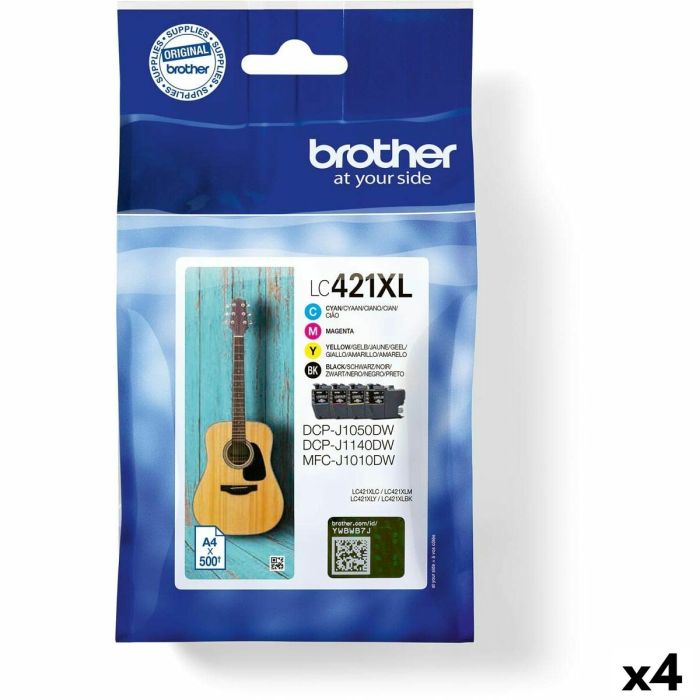 Cartucho de Tinta Original Brother LC421XL Negro/Cian/Magenta/Amarillo (4 Unidades)