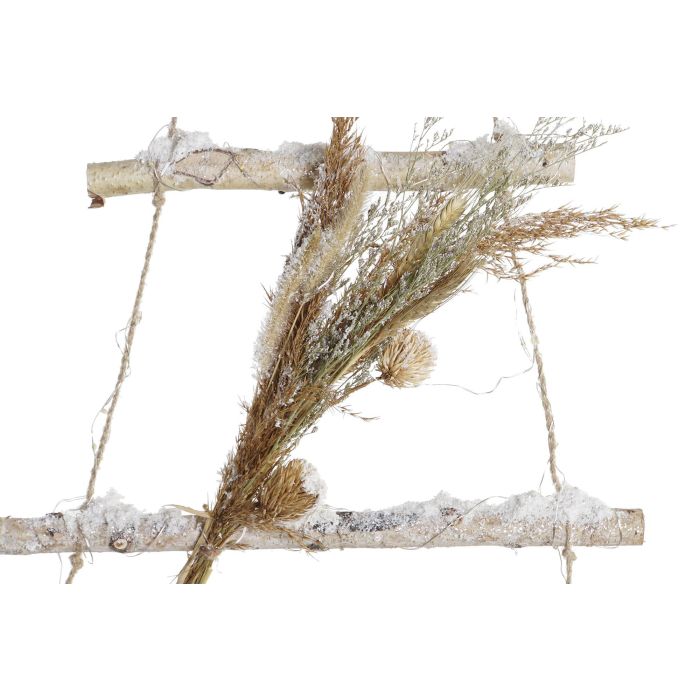 DKD Home Decor Decoración Colgante Navidad Alpina de Árbol con Luz LED, Flores Secas y Alimentación a Pilas AA - Marrón 93 cm 2