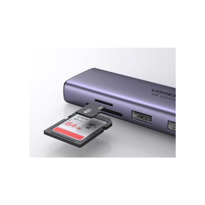 Ugreen 60515 Base para Portátil y Replicador de Puertos Alámbrico Usb 3.2 Gen 1 (3.1 Gen 1) Type-C Gris 5