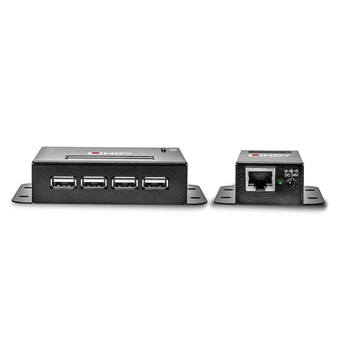Lindy Extensor USB 2.0 de 4 Puertos, hasta 50m por Cable Cat.6/5e, con Alimentación por Cable (PoC) y Carcasa Metálica Industrial 1 Lindy Extensor USB 2.0 de 4 Puertos, hasta 50m por Cable Cat.6/5e, con Alimentación por Cable (PoC) y Carcasa Metálica Industrial 1