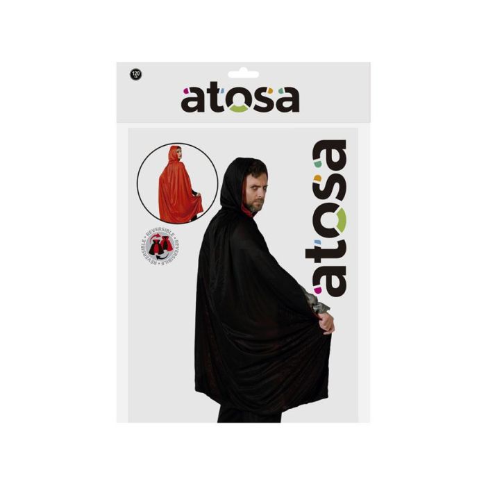 Capa Reversible Rojo-Negro para Adulto 1.20m - Disfraz de Vampiro, Hechicero, Halloween, Carnaval, Cosplay 1