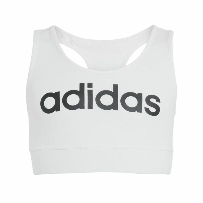 Camiseta de Tirantes Infantil Adidas Linear Blanco 0 Camiseta de Tirantes Infantil Adidas Linear Blanco 0