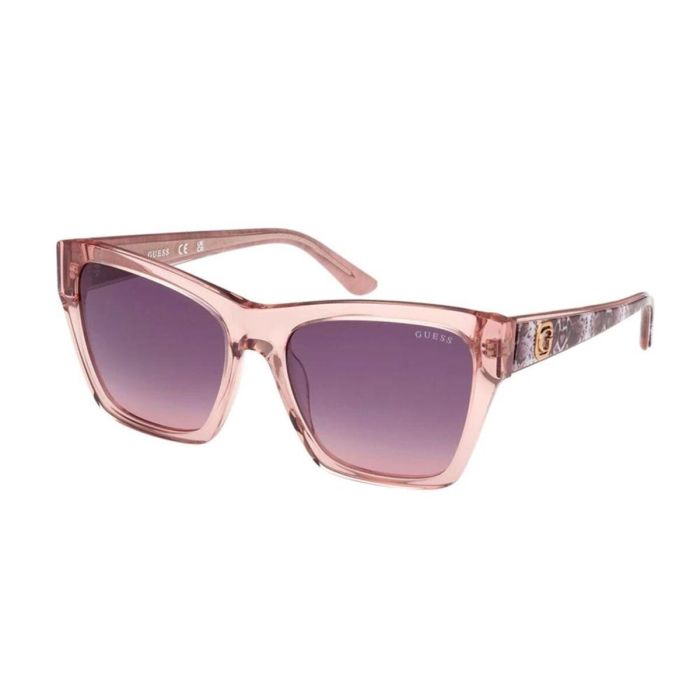 Guess Gafas GU00113 57Z - Gafas de sol para mujer, diseño cuadrado, montura beige brillante, lentes degradado violeta, 55 mm 5
