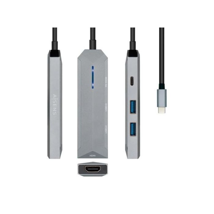 Aisens Dock Station 4 En 1 Usb-C A 1Xhdmi, 2Xusb, 1Xpd, Gris Aisens Dock Station 4 En 1 Usb-C A 1Xhdmi, 2Xusb, 1Xpd, Gris
