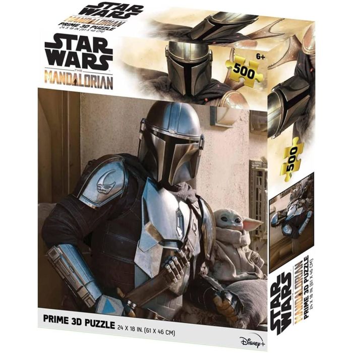 Prime 3D Puzle Lenticular 500 Piezas El Mandaloriano - Mando y Grogu