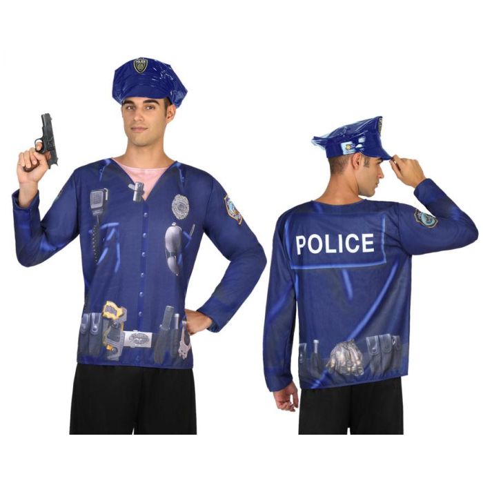 Camiseta Policia Adulto Hombre M-L Camiseta Policia Adulto Hombre M-L