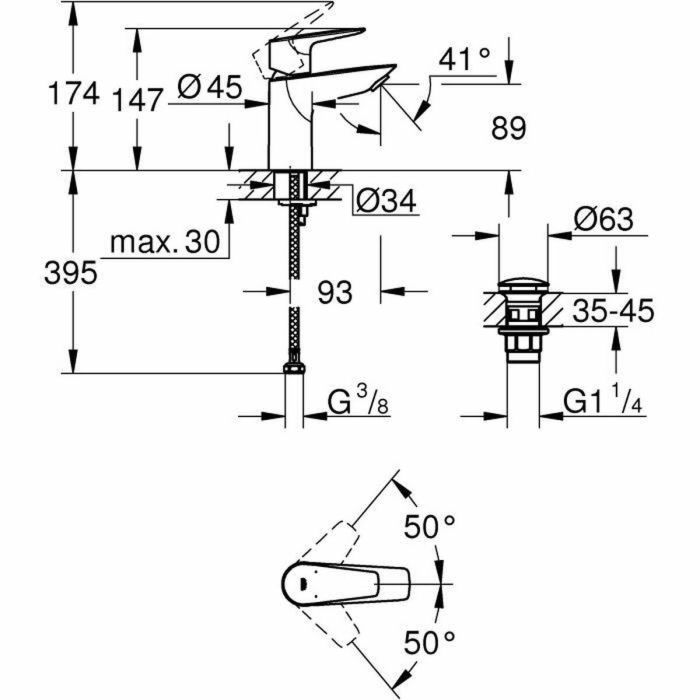 Grohe GRO4005176727870 Grifo Monomando Lavabo Tamaño S 1 Grohe GRO4005176727870 Grifo Monomando Lavabo Tamaño S 1