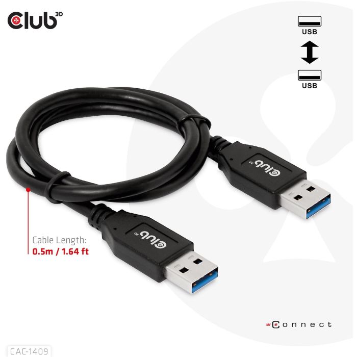 Club3D Kabel USB Typ-A Gen2 0.5m 10 Gbps St/St 5