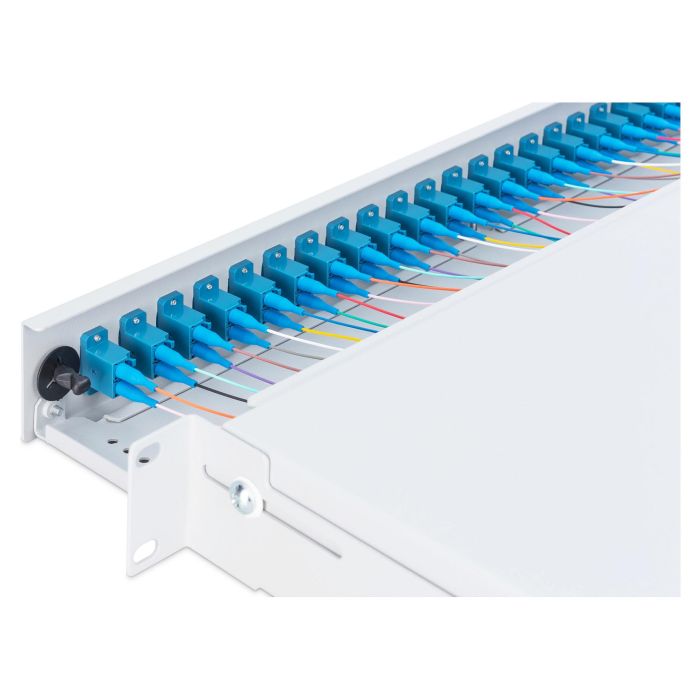 Digitus Caja de Empalme Fibra Óptica 1HE, 24x LC DX OS2, equipada, Gris, Acero - OS2 Digitus Caja de Empalme Fibra Óptica 1HE, 24x LC DX OS2, equipada, Gris, Acero - OS2