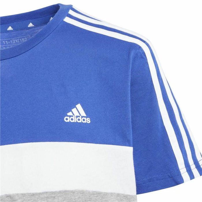 Camiseta de Manga Corta Infantil Adidas 3S Tib Azul 3 Camiseta de Manga Corta Infantil Adidas 3S Tib Azul 3
